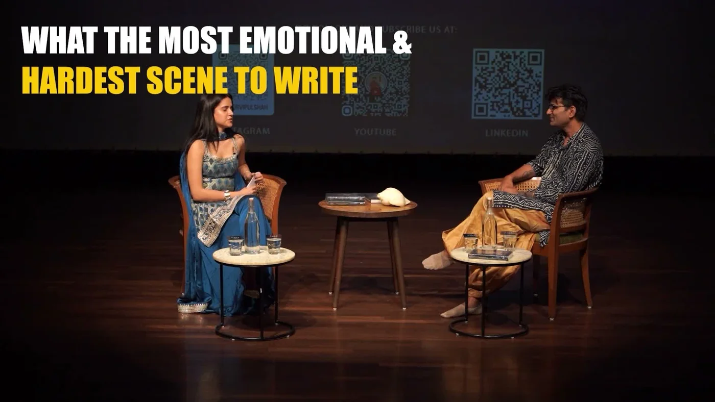 Vipul Shah on stage at the Bangalore book launch